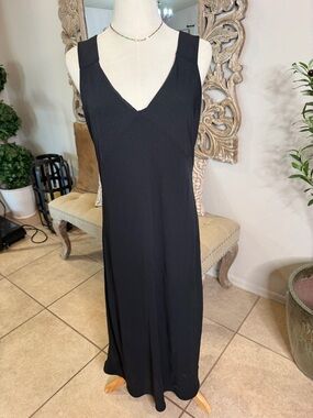 Classic Black V-Neck Women's Dress